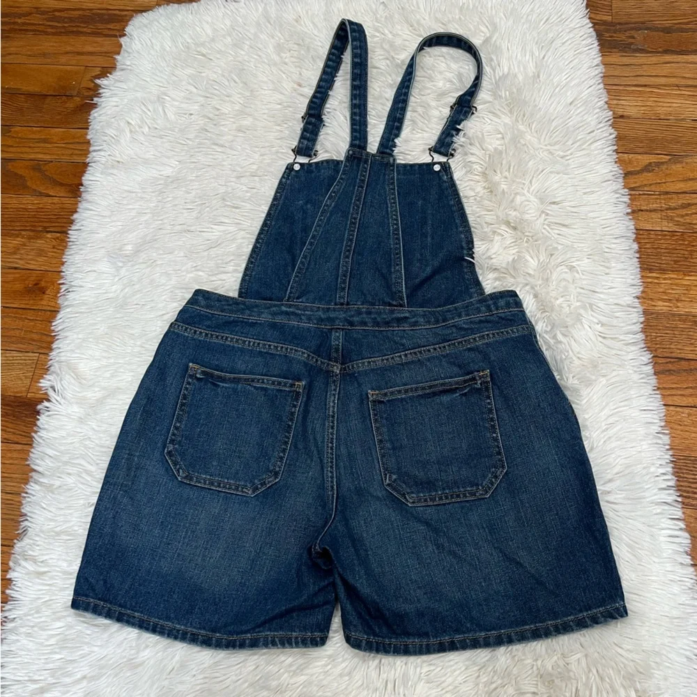 Topshop women overall denim shorts‎ size 6